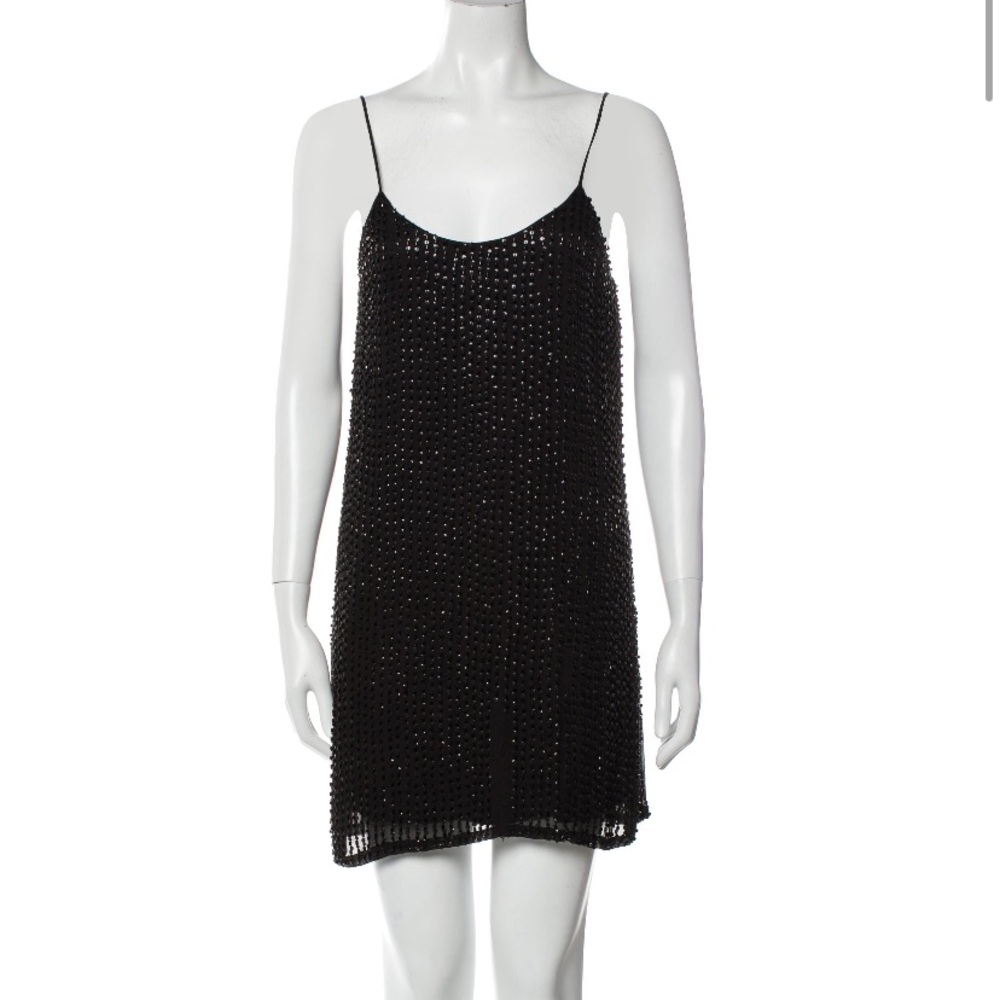 Parker Scoop neck beaded mini dress